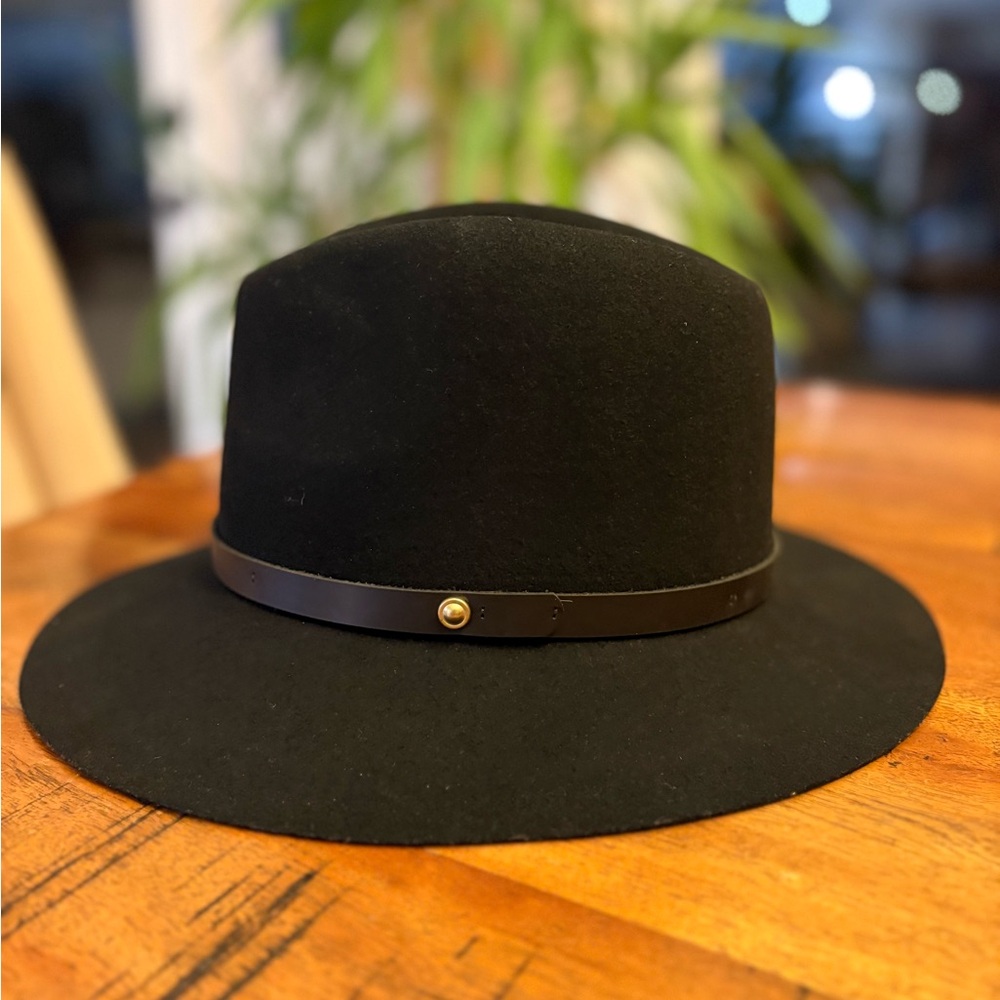 Rag and Bone: Black Fedora Hat with Leather Band | Retail $250!